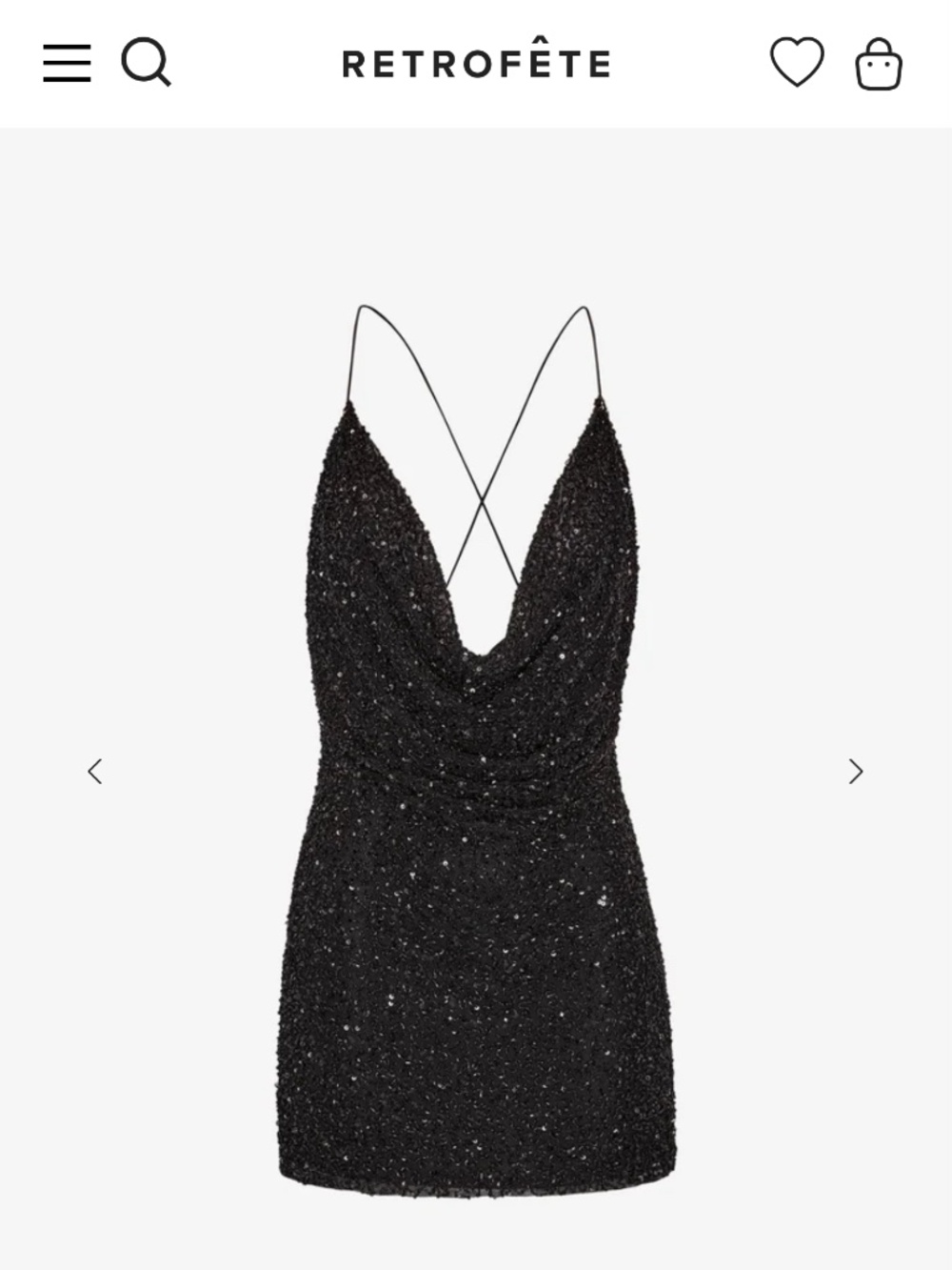 retrofete mich sequin cowl neck dress